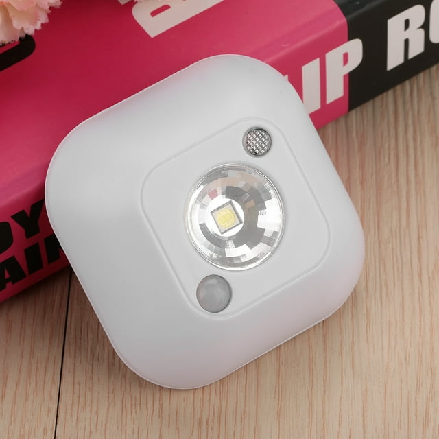 YUMILI Motion Sensor Night - Mini veilleuse à capteur de Mouvement sans Fil à LED, veilleuse à capteur de Mouvement PIR, Lampe d'armoire à Piles(Blanc)