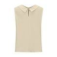 thumbnail image 5 of WRKEKC Summer Tops for Women, Summer T-Shirts for Women, Women's Solid Color Summer Sleeveless Linen Loose Lapel Collar Tank Tops, 5 of 6