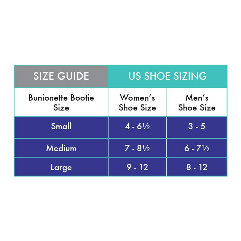 Bunion bootie size chart sale