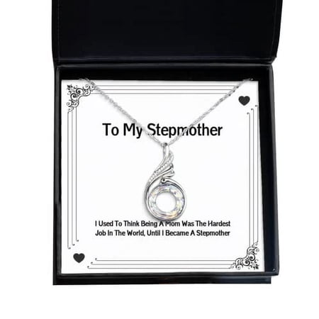 amangny Gag Stepmother Rising Phoenix Necklace, I Used to Think Being A Mom was The Hardest Job in The,[], Present for Mom, Nice Gifts from Son