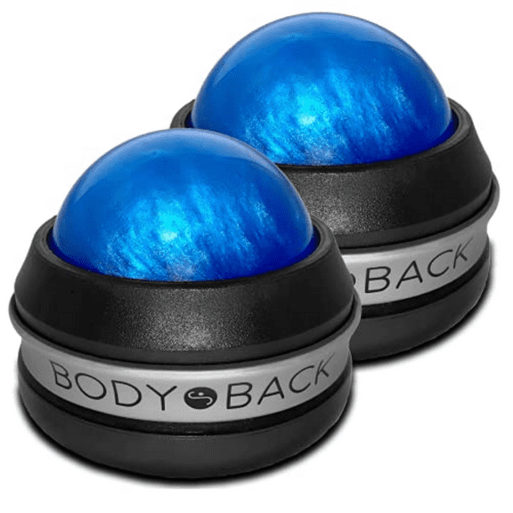 Body Back 2-Pack Blue Massage Roller Balls for Foot, Back, Shoulder, Neck & Joint Relief - Self-Massager with Manual Lacrosse Ball Design - Easy Handheld Grip for Pain Relief & Relaxation (Blue)