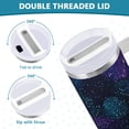 thumbnail image 3 of Yayeee 40oz Stainless Steel Tumbler with Straw and Handle Double-Wall Insulated Travel Water Bottle, Purple Moonlight Forest, 3 of 8