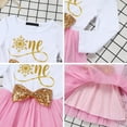 thumbnail image 3 of FYMNSI Baby Girl Birthday Party Dress Cake Smash Outfit Princess Polka Dots Tulle Bowknot Dress Party Long Sleeve Clothes Photo Props 1 Years Golden Snow One, 3 of 4