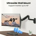thumbnail image 2 of PUTORSEN Monitor Wall Mount Arm - Heavy Duty for Ultrawide Computer up to 49 inches and 44 lbs with Gas Spring, 2 of 8