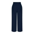 thumbnail image 7 of Women's Work Dress Pants Pleated High Waisted Slacks Trousers Fall Outfits Business Casual Pants Blue 3XL, 7 of 7