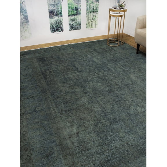 Overdyed Munisa Grey/Purple Rug, 8'10" x 11'8"