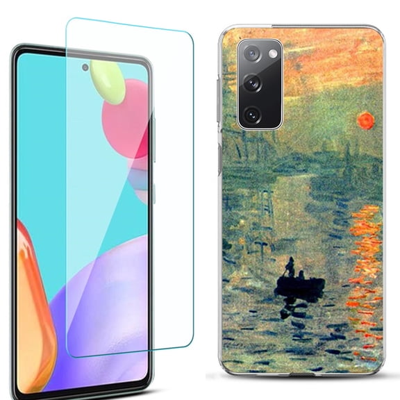 Slim-Fit Protective Phone Case for Samsung Galaxy S20 FE 5G Fan Edition, with Tempered Glass Screen Protector, by OneToughShield ® - Sunrise Impression