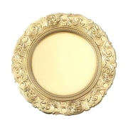 Efavormart Set of 6 GOLD 14 Round Plastic Charger Plates With Engraved Baroque Design Rim For Wedding Party Events