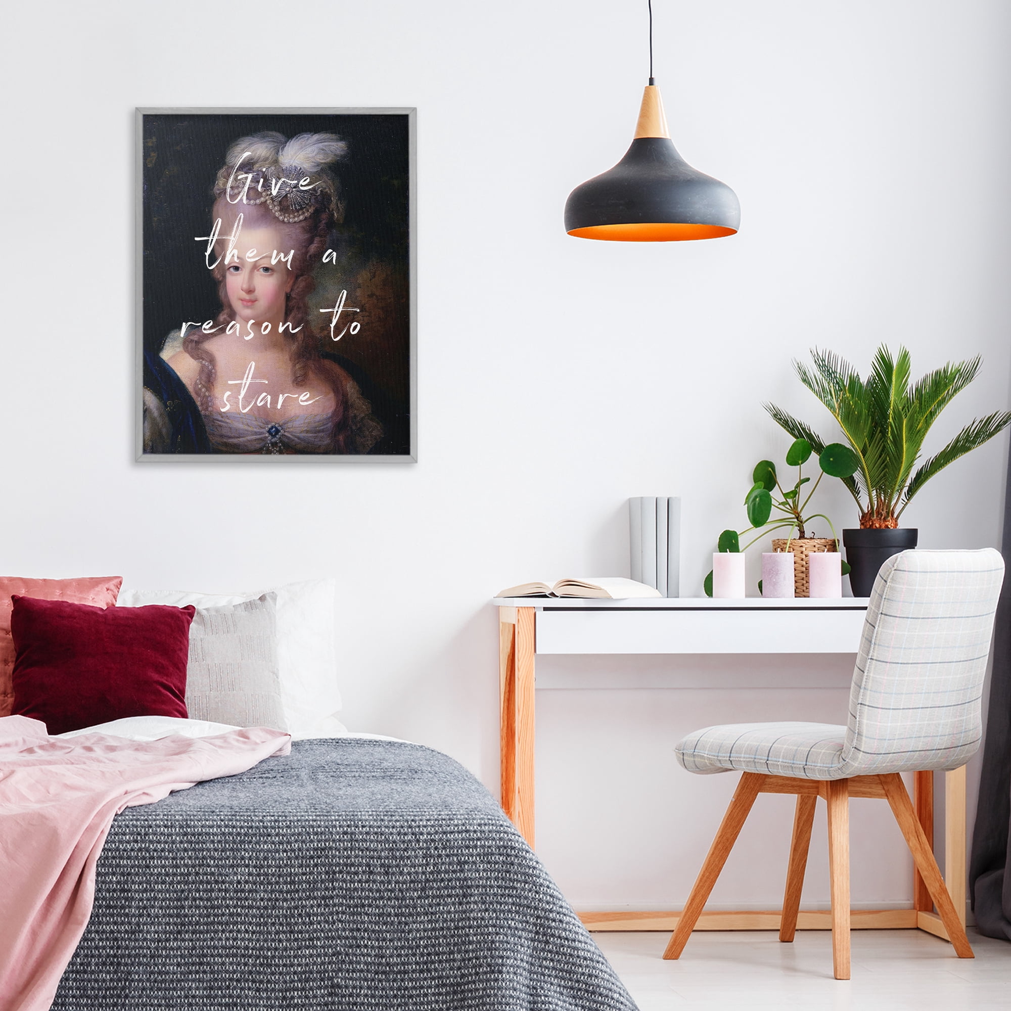 Stupell Industries Give Them A Reason To Stare Gray Framed Giclee Art, design by Tina LeCour