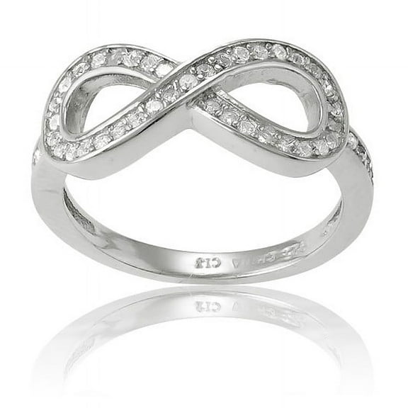 Daily Delight TheJewelryHut Designer Sterling Silver CZ Infinity Ring
