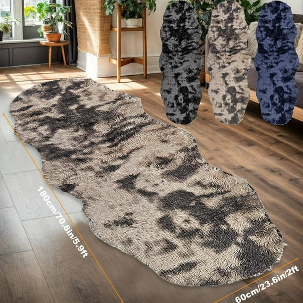 Alfombra extra grande de dormitorio de 71 pulgadas x 24 pulgadas de terciopelo de felpa | Alfombra antideslizante y suave para corredores largos para baño del salón | Absorbente de agua, lavable