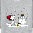 thumbnail image 3 of Peanuts - Snoopy Woodstock Snowman - Men's Crew Neck Fleece Pullover, 3 of 6
