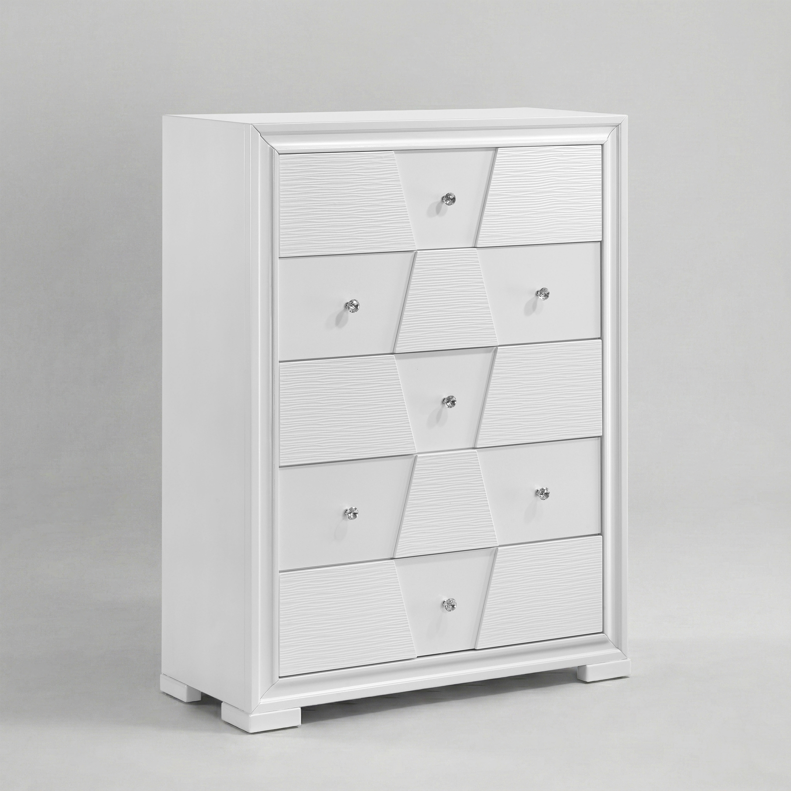 Furniture of America Rein Modern 5-Drawer Vertical Dresser, White