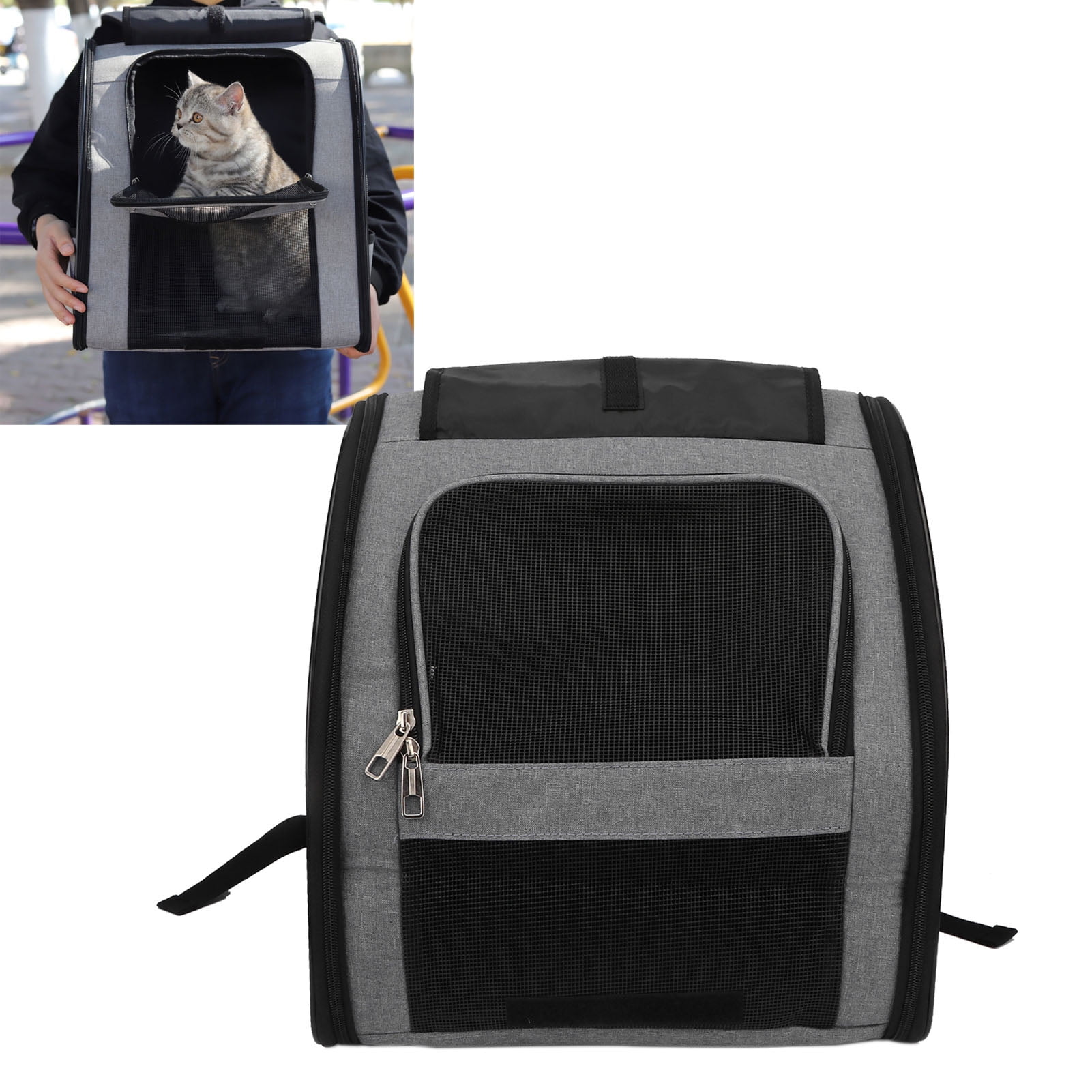 NFTIGB Cat Backpack Carrier Portable Breathable Large Capacity Pet Travel Carrier for Outdoor Hiking and Walking Gray Large Size Accommodates Pets up to 10kg/22.0lb with Mesh Windows