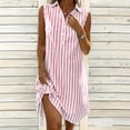 thumbnail image 2 of Sentmoon Summer Dresses Dresses 2026 Striped Print Sleeveless Lapel Regular Fit Dinner Dress for Pool and Beach Party S-XXL, 2 of 10