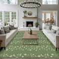 thumbnail image 3 of Rectangle Area Rugs 5 x 8 Ft, Sage Green Floral Non-Slip Residential Carpet, Spring Flowers Indoor Crawling Mats Runner Rugs for Living Room/Dining Room/Bedroom, 3 of 8