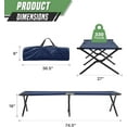 thumbnail image 2 of VibrantEcho Folding Camping Cot Bed for Adults, lightweight & Portable Sleeping Bed with Carry Bag, Supports Campers up to 330lbs, Easy to in Stall, Ideal for Hiking, (Navy Blue), 2 of 21