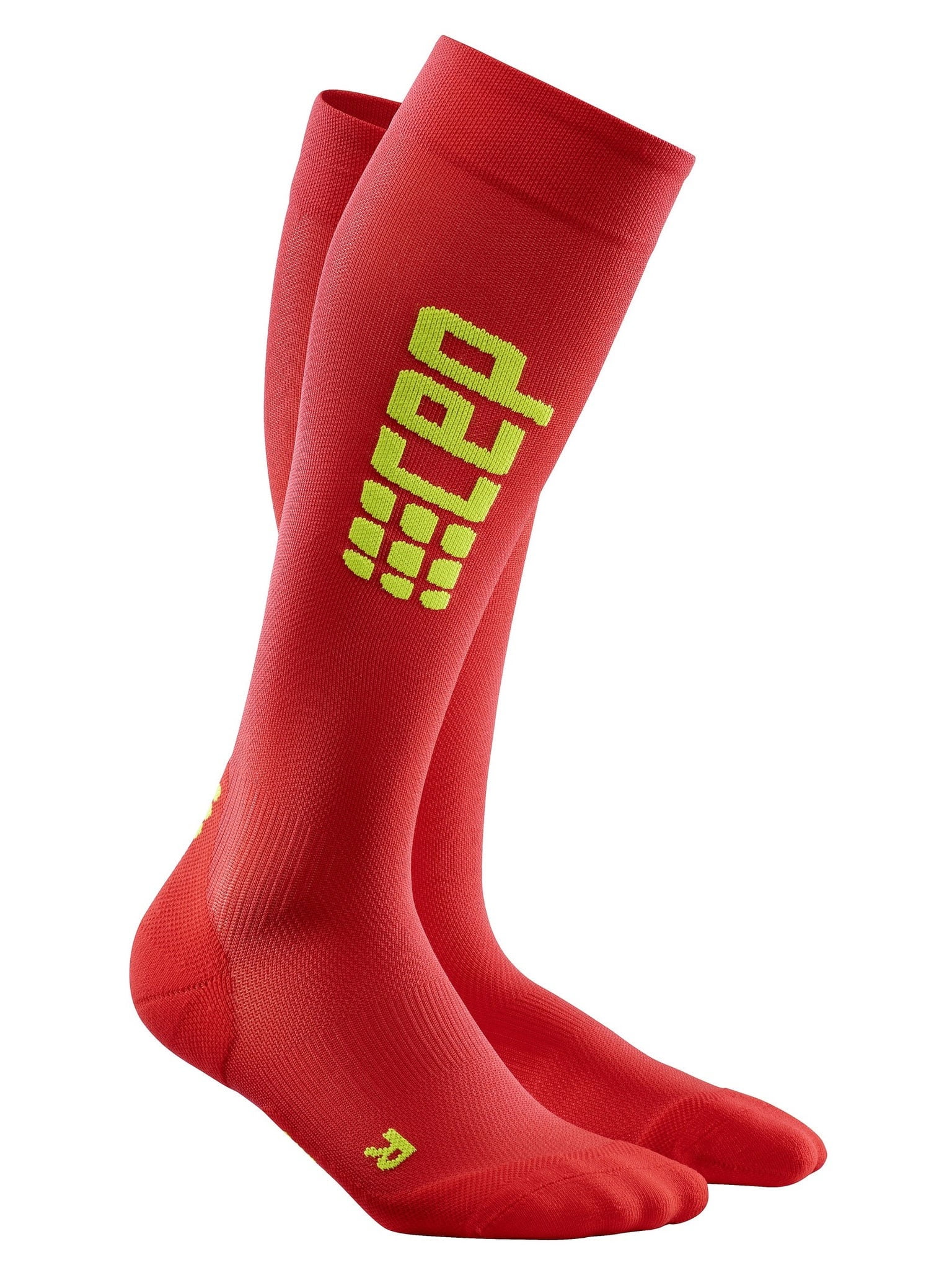 CEP Womens Running Compression Socks Ultralight Run (Red/Green) III