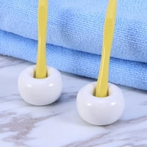 WHAMVOX 3 Pcs Creative Toothbrush Base Ceramics Holder Bathroom White
