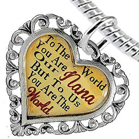 " Nana Heart Charm Bracelet" ©2016 Hypoallergenic, Safe, Nickel, Lead, & Cadmium Free!