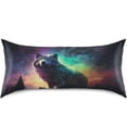 thumbnail image 3 of Wolf Satin Pillowcase for Hair and Skin Silk Pillowcase Soft Breathable Sleeping Pillow Covers Smooth Cooling Pillowcase with Envelope Closure Size Standard 20x30 in Home Decor Gifts, 3 of 7
