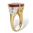 thumbnail image 2 of PalmBeach Jewelry Oval-Cut Genuine Ruby and White Topaz Two-Tone Cocktail Ring 10.21 TCW Gold-Plated Sterling Silver, 2 of 5