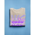 thumbnail image 3 of Bright Groovy 70S Good Day Sweatshirt Women -Image by Shutterstock, Female Small, 3 of 4