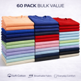 thumbnail image 4 of SOCKS'NBULK 60 Pack Men's Cotton Crew Neck Regular T-Shirts Bulk Short Sleeve Lightweight Tees Mix Colors (Men's T-Shirts Pack B, X-Large), 4 of 7