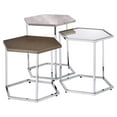 thumbnail image 3 of ACME Simno Hexagon Top Nesting Tables in Gray Washed and Chrome Metal, 3 of 7