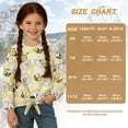 thumbnail image 7 of Xoenoiee Bee Daisy Honeycomb Print Girls T Shirt Basic Long Sleeve Blouse Casual Tee Lightweight Tunic Tops Outfits Fall Clothes with Tie Front, 9-10 Year, 7 of 7