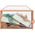 thumbnail image 1 of Small .‘‘ x .‘‘ x .‘‘ Glass Card Box with Slot & Lock for Wedding Reception Geometric Clear Envelops Box Suitable for x es Cards Gold (Slot Length cm) Handmade, 1 of 8
