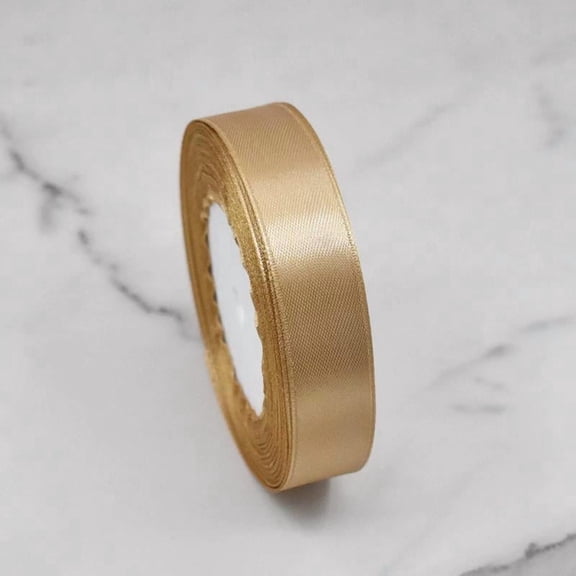 Champagne gold colour Ribbon 2cm * 22.8m,Gift Wrap Ribbons, Single Face Polyester Silk Fabric Hair String Ribbon for Craft, Gift Wrapping and Valentines Decoration, Flower Bouquets