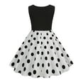 thumbnail image 6 of Toddler Spring Dress Kids Round Neck Sleeveless Polka Dot Vintage Princess Dress Toddler Dresses White 9-10Years, 6 of 6