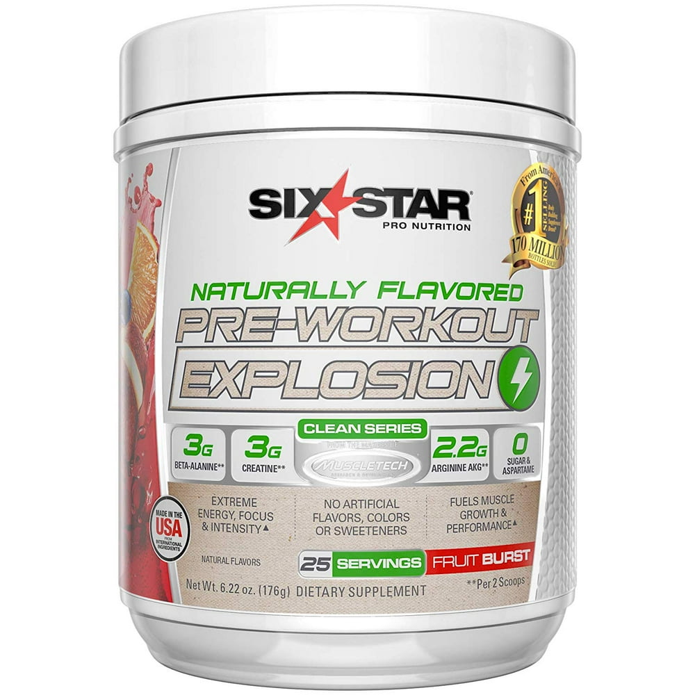 Six Star Naturally Flavored PreWorkout Explosion Fruit