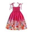 thumbnail image 3 of Girls Dresses Kids Princess Clothes Beach Straps Bohemian Floral Girls Dress Skirt Girls Holiday Dress B 6 Years-7 Years, 3 of 3