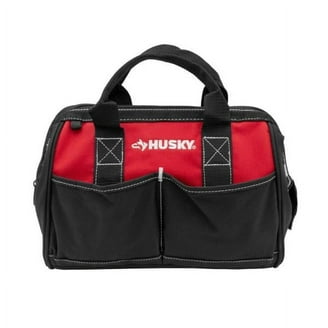 Husky 14 in Large Mouth Tool Bag, Black, Durable 1680D Fabric