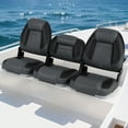 thumbnail image 4 of Gymax 3-Pack Folding Boat Seats w/ 28D Soft Sponge Padding Waterproof PVC Leather, 4 of 10