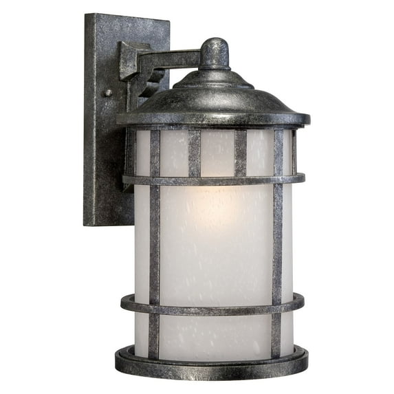 Manor 1 LT 6.5" Outdoor Wall Fixture w/ Frosted Seed Glass