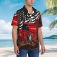 thumbnail image 3 of Lsque tractor Pattern Hawaiian Shirt for Men Unisex Summer Beach Casual Short Sleeve Cotton Linen Button Down Shirts,Large, 3 of 7