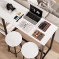thumbnail image 4 of Counter Height Bar Table Set with Storage Shelves, 3-Piece Compact Space Saving Dining Set for Small Apartment, Kitchen Nook, or Office, 4 of 7
