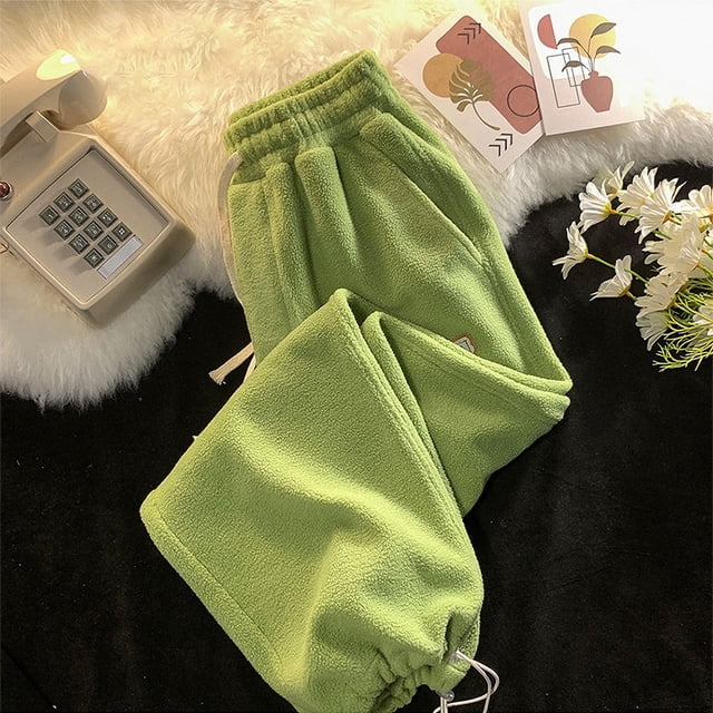 Pantalones harén de lana de cordero y terciopelo acolchados para otoño e invierno, ropa exterior cálida, pantalones deportivos holgados para niños