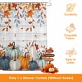 thumbnail image 3 of Teal Orange Pumpkins Fall Shower Curtains for Bathroom, Thanksgiving Leaves Grey Wooden Waterproof Fabric Shower Curtain, Decorative Bathroom Curtain for Bathtub, 72"x84", No Hooks Included, 3 of 9