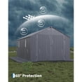 thumbnail image 4 of Grey Vertical Steel Roof Enclosed 12*25FT Metal Carport Garage, 4 of 7