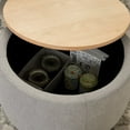 thumbnail image 3 of Tcbosik Round Storage Ottoman Modern End Table with Wood Cover, Navy, 3 of 10
