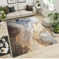 thumbnail image 2 of Gray Brown Marble Texture Area Carpet, Retro Abstract Light Luxury Indoor Non-Slip Rugs, Machine Washable with Non-Slip Floor Rug for Living Room Bedroom Office Study 5x8ft, 2 of 7