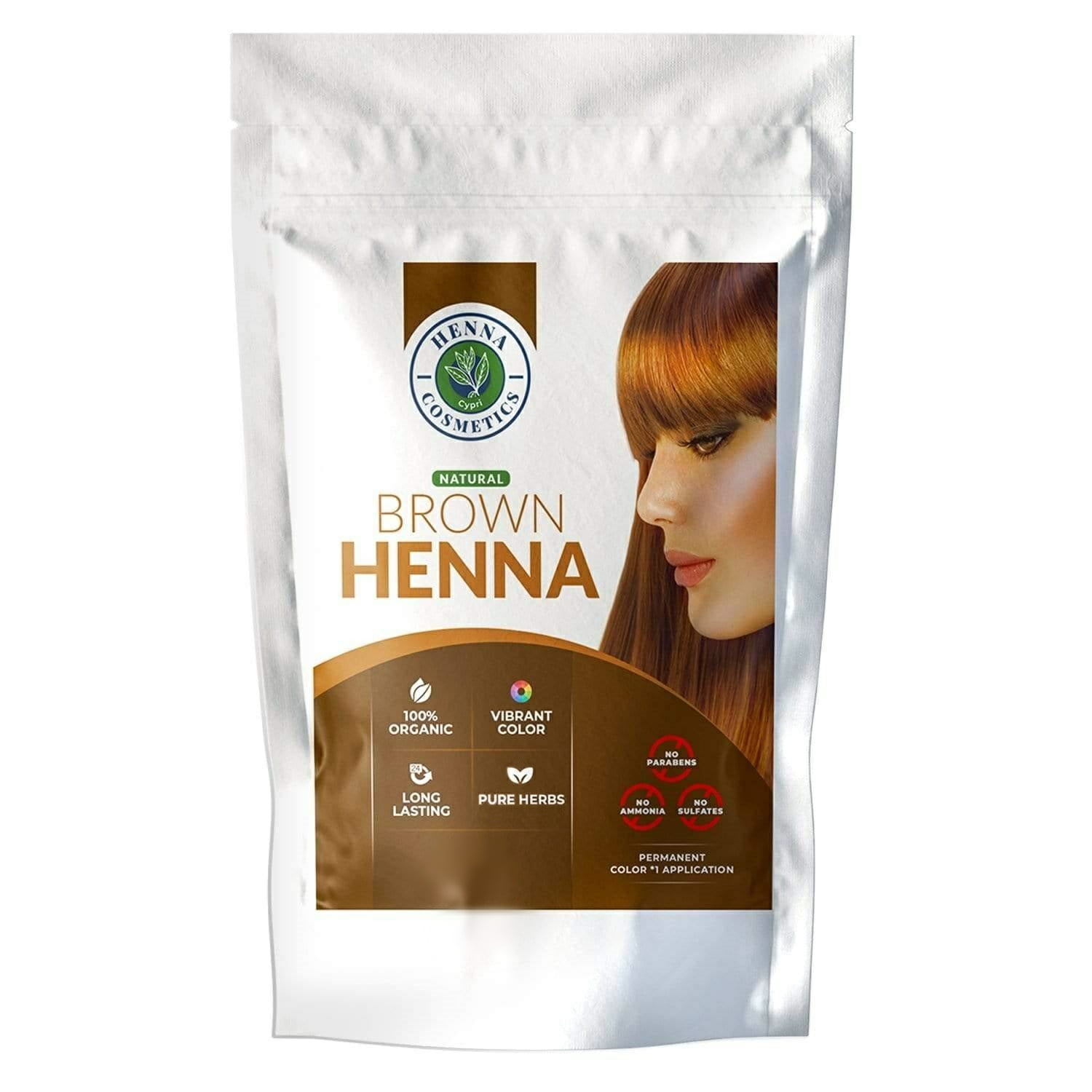 Henna Cosmetics Brown Color Henna Powder Hair Dye 100 Grams (3.53 oz