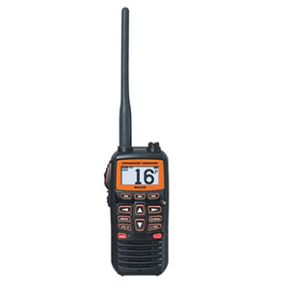 9" Black Standard Horizon HX210 6W Compact Floating Handheld VHF