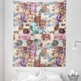 thumbnail image 1 of Vintage Tapestry, Grunge Style Pattern with Art Flowers in Squares, Fabric Wall Hanging Decor for Bedroom Living Room Dorm, 5 Sizes, Champagne and Multicolor, by Ambesonne, 1 of 1