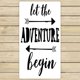thumbnail image 1 of ABPHQTO Let The Adventure Begin Toallas con eslogan, baño de playa, piscina, viaje, toalla de spa de mano, 75x140 cm, 1 of 1