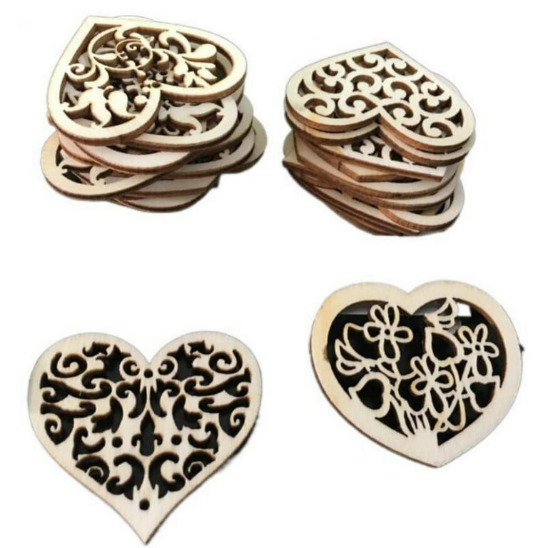 50 pcs small wooden hearts for crafts Crafts Wood Chips Wooden